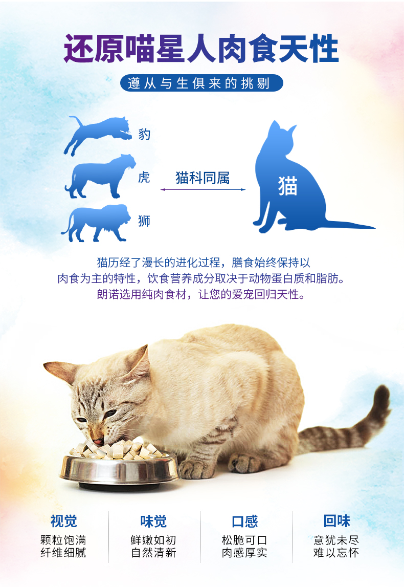 朗诺冻干猫咪零食生骨肉牛肉猫粮300g
