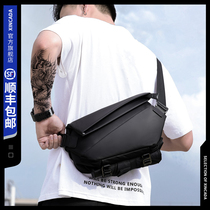 Functioning Skew Satchel Mens Single Shoulder Bag Mens Bag Bag Multifunction Mailbag Large Capacity Chest Bag Casual Backpack Tide Cards