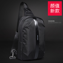 Single Shoulder Bag Large Capacity Chest Bag Mens Bag Sloped Satchel Multifunction Casual Backpack Han Edition Tide Card Sports Pocket