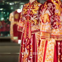 Man Tingfang Xiuhe clothing mens and womens suits 2021 New (Suyuan) dragon and phoenix jacket Chinese bridal clothing wedding winter