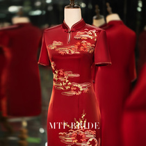 Man Tingfang (Liuyunting) mother dress wedding banquet red dress new wedding happy mother-in-law high-end embroidered Cheongsam