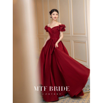 Toast Bride 2021 New light luxury niche high-end banquet temperament female Annual Meeting red evening dress
