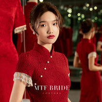 Mantingfang (month book) 2021 new bride earrings female earrings cheongsam same fashion retro earrings