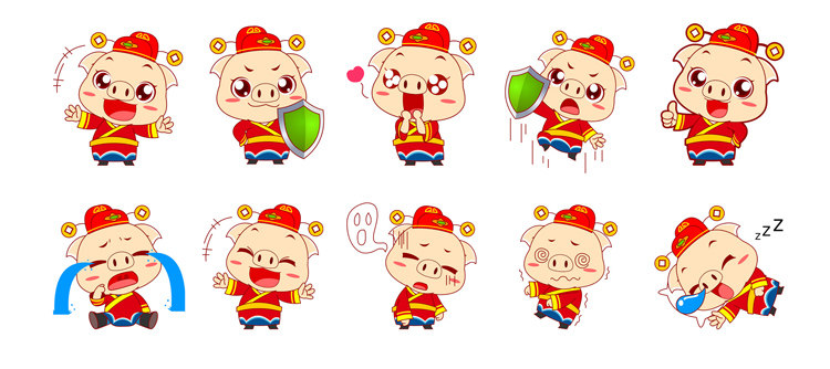 动态静态微信qq表情包卡通logo动漫画吉祥物q版人物形象设计定