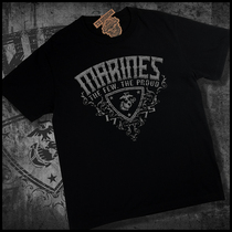 (TSD) USMC Marine Reconnaissance FR tactical military fan mens round neck barrel woven T-shirt