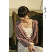 SoLighter with knitted cardigan women's thin sunscreen long sleeve ice silk coat coat