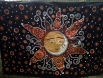 Occult supplies mandala style-Sun and Moon tablecloth fashion wall fabric decoration