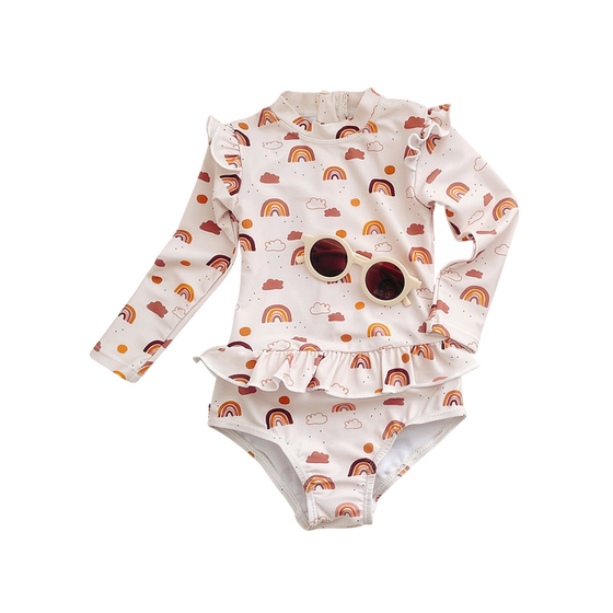 Danish girl swimsuit INS children's long -sleeved sunscreen swimsuit Xiaori baby baby baby girl swimwear Danish girl swimsuit INS children's long -sleeved sunscreen swimsuit Xiaori baby baby baby girl swimwear
