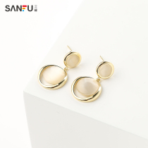 Sanford Women's Cat Eye Geometric Stud Ear Ding Ins Style Girls Earrings 1 Pair 787685