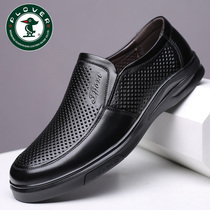 Woodpecker Birds Men Shoes 2022 Summer New Dongle Shoes Hollowed-out Breathable Casual Leather Shoes Man Genuine Leather Dad Leather Sandals