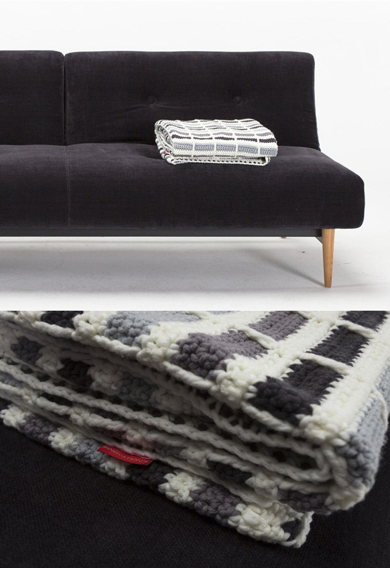 丹麦依诺维绅呆呆手作粗线针织 针织方毯