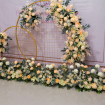 Wedding road diversion Tai Shen line line Flower simulation flower wedding arrangement floral background wall window scene layout