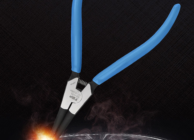 日本top卡簧钳钳子工具轴用直嘴弯嘴挡圈钳内外孔用挡圈卡簧钳9寸