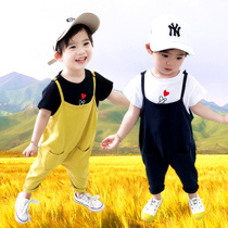 Spring and autumn children with pants baby shorts childrens clothing jumpsuit baby pants childrens suspenders boys and girls Summer