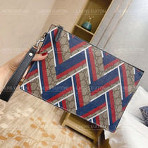 Handbags Man Genuine Leather Light Extravagant Fashion Mens Bag New Clip Pack Striped Canvas Hand Grip Bag Business Casual Hand Grab Bag