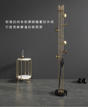Light extravagant gold cloak stand upright marble base on floor hanging hanger pure copper modern creative clothes hanger home
