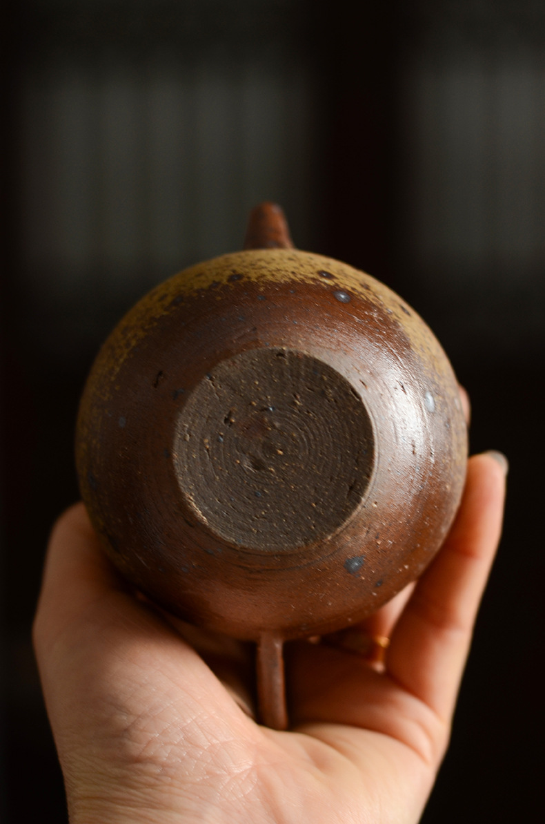 景德镇纯手工粗陶壶天然老岩泥柴烧台湾正把茶壶陶瓷泡茶壶古陶壶_双