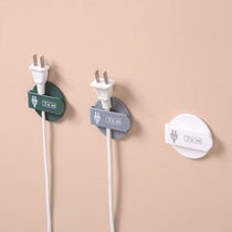 Punch-free viscose plug hook Non-marking stick plug wire holder Non-slip plastic wall self-adhesive hook