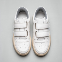 Cat with boots (smiley face) thick bottom heightening magic sticker small white shoes female retro genuine leather sport casual board shoes