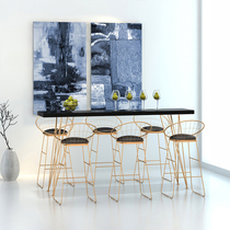 Bar table and chairs Creative composition close by window long bar table long table table high table milk tea shop table and chairs combination