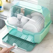 Kitchen bowl chopsticks storage box extra large small plastic cupboard drawer type drain bowl rack household storage box rack