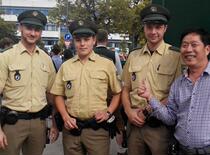 New original character POLIZEI public hair dark brown on duty Elastic Jeans Tactical workwear pants for small size