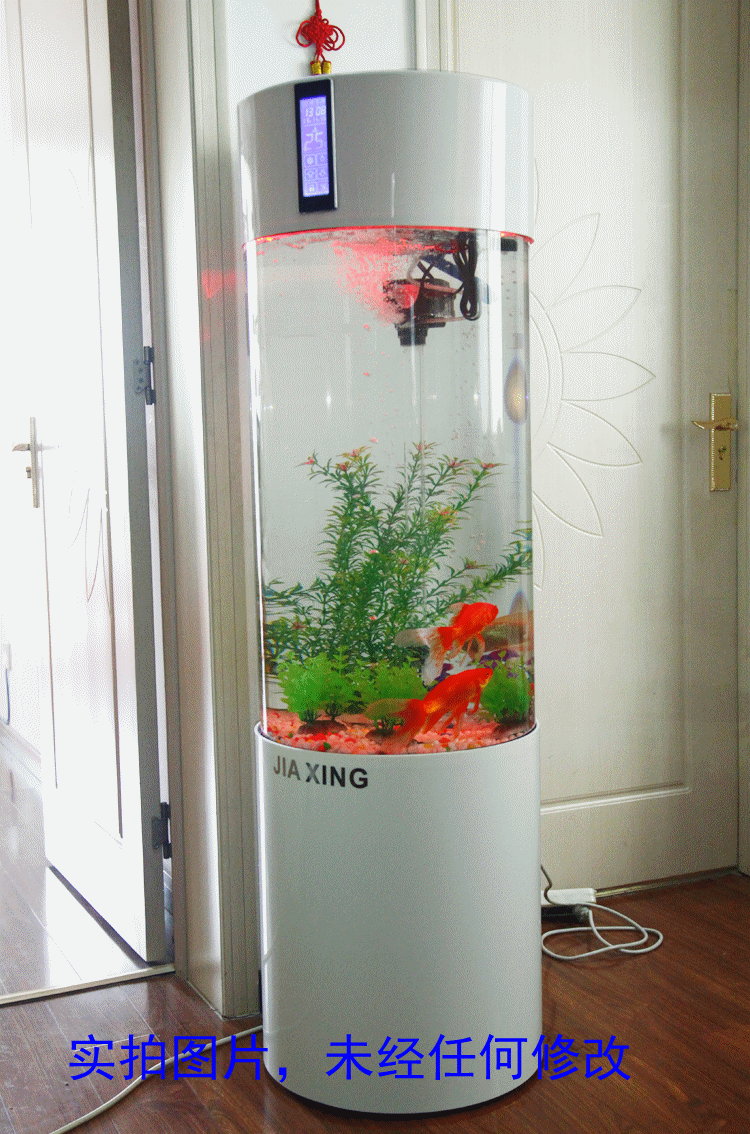 亚克力圆柱形型生态造景鱼缸免换水创意超白金鱼缸欧式水族箱包邮