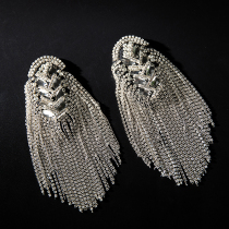 Yin Manqi boy suit suit epaulettes childrens dress model catwalk brooch accessories boy piano costume