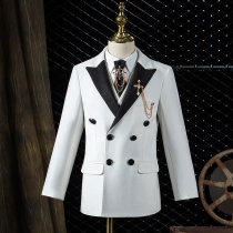 Boy Suit 2021 New Spring and Autumn Gentlemen Childrens Dress Flower Wedding Small Suit Piano Performance