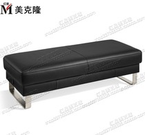 Nordic light and luxurious stainless steel leather stool sofa stool for shoes stool Euro-style genuine leather foot-down stool tea table strip stool