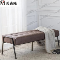 Nordic Leather Art Changing Shoes Stool Rectangular Living Room Tea Table Bench Light Lavish Bedroom Bed Tail Bench Card Its Color Bar Stool Seine Bench