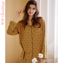 Dream 2021 Spring and Autumn Mordale Cotton Pajamas Women Long Sleeve Love Print Home Clothes Casual Dress