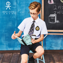 Eton Gide School Uniform Kids College Shirt Summer Striped Short Sleeve Men's College Shirt 10C110