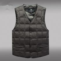 Middle-aged dad mens large size close-fitting horse clip old man cold vest autumn and winter thin warm down horse