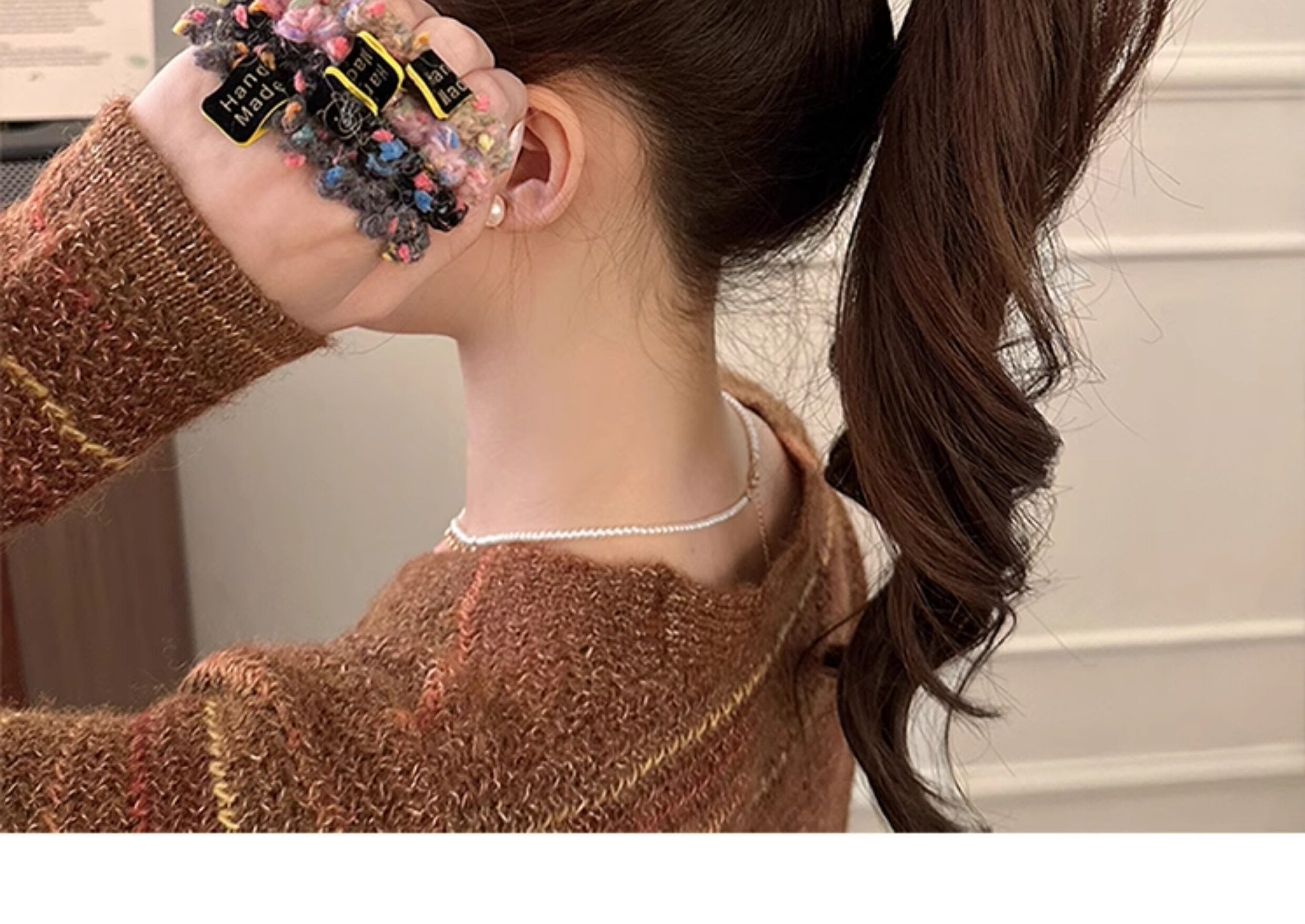 彩色毛绒发圈头绳女加粗高弹力扎头发橡皮筋2025新款高级感发绳