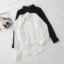 White shirt female design sense niche chiffon long sleeve Korea simple spring and autumn temperament professional Joker interview shirt