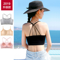 Beauty back underwear women sexy ice ribbon chest pad bra gathering anti-light base inside vest wrap chest chest