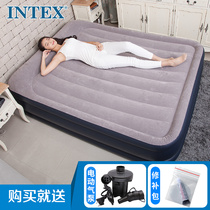 Intex air cushion bed double household thickened inflatable mattress Single person needs to take off flocking paste red melaleuca plush