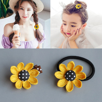 Childrens rubber band tied hair rubber band Sun flower hairpin Korean tie headdress Little girl sunflower headband