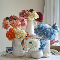 Simulation multi-color retro coke edge hydrangea silk flower fake flower home decoration window beauty Chen florist wedding flower material