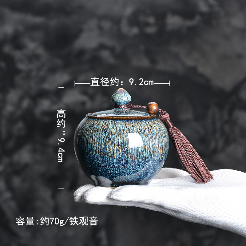 Thousand escape up temmoku deposit ceramic POTS caddy fixings puer tea boxes portable travel sealed as cans of tea containers
