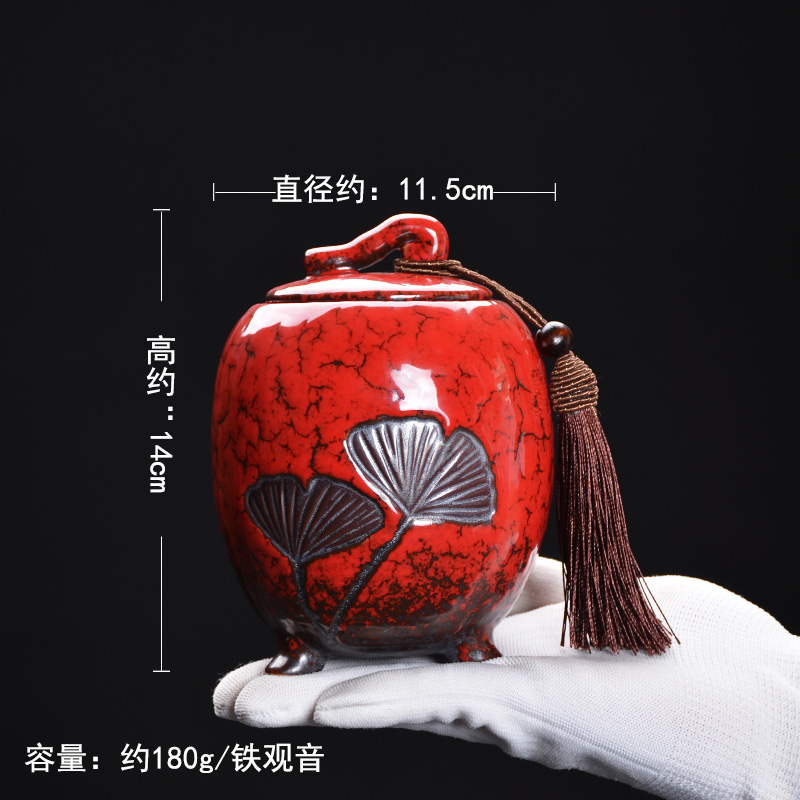 Thousand from green tea caddy fixings ceramic household deposit receives five lines of variable red tea pu - erh tea POTS with storage box