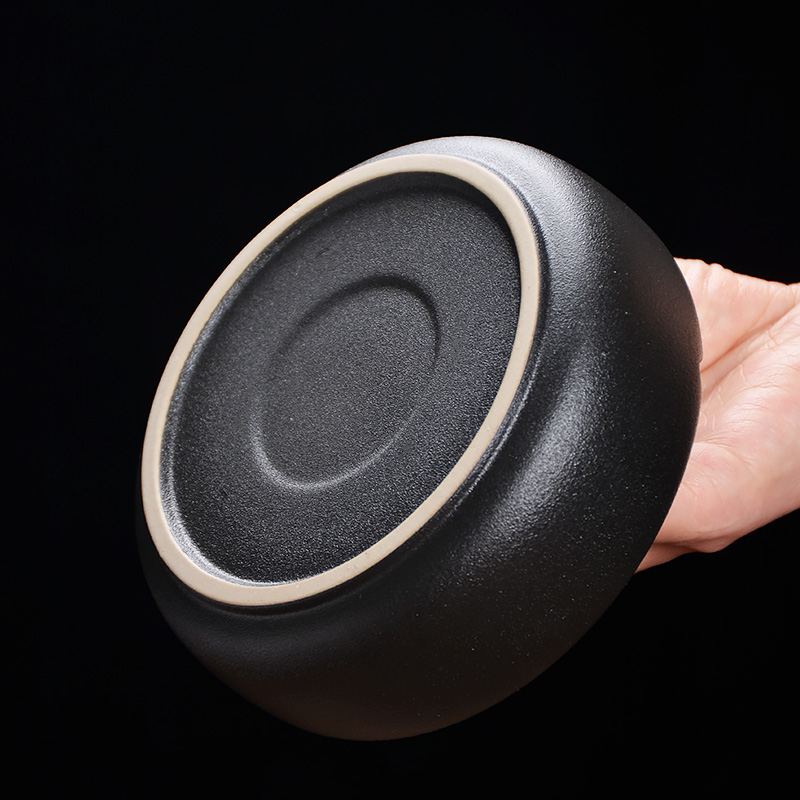 Black pottery ashtray and fly ash home sitting room office ceramic wind restoring ancient ways ashtray ashtray custom hotel