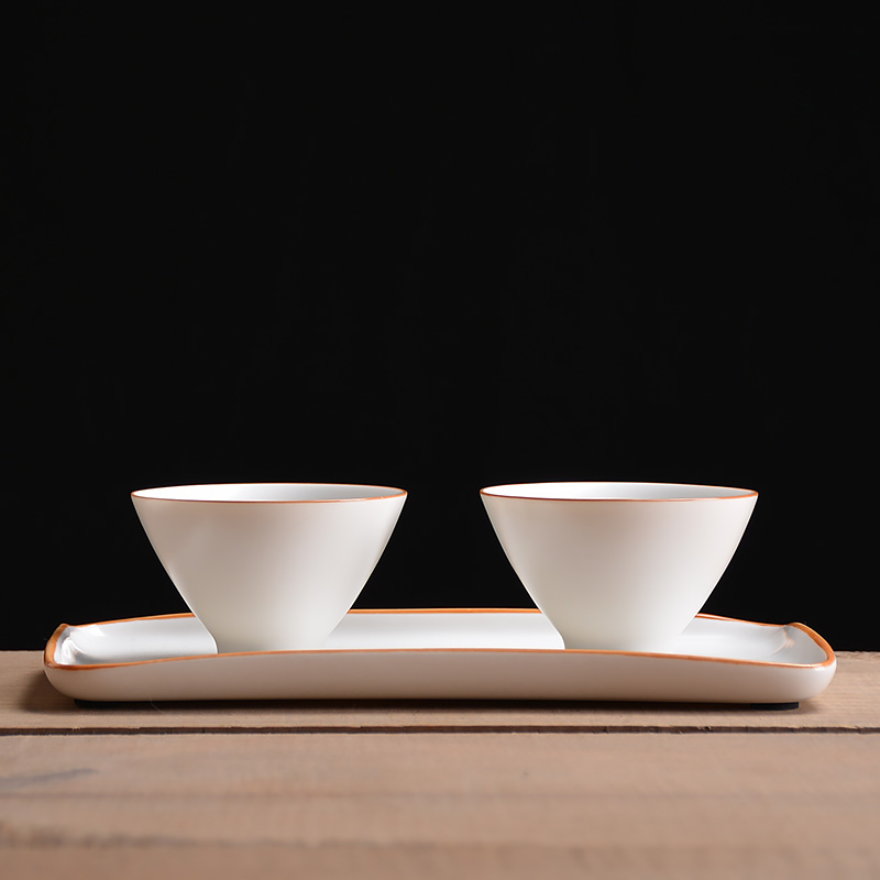 White porcelain saucer plate round pot bearing ceramic rectangular cup small dry mercifully tea adopt kung fu tea tea accessories