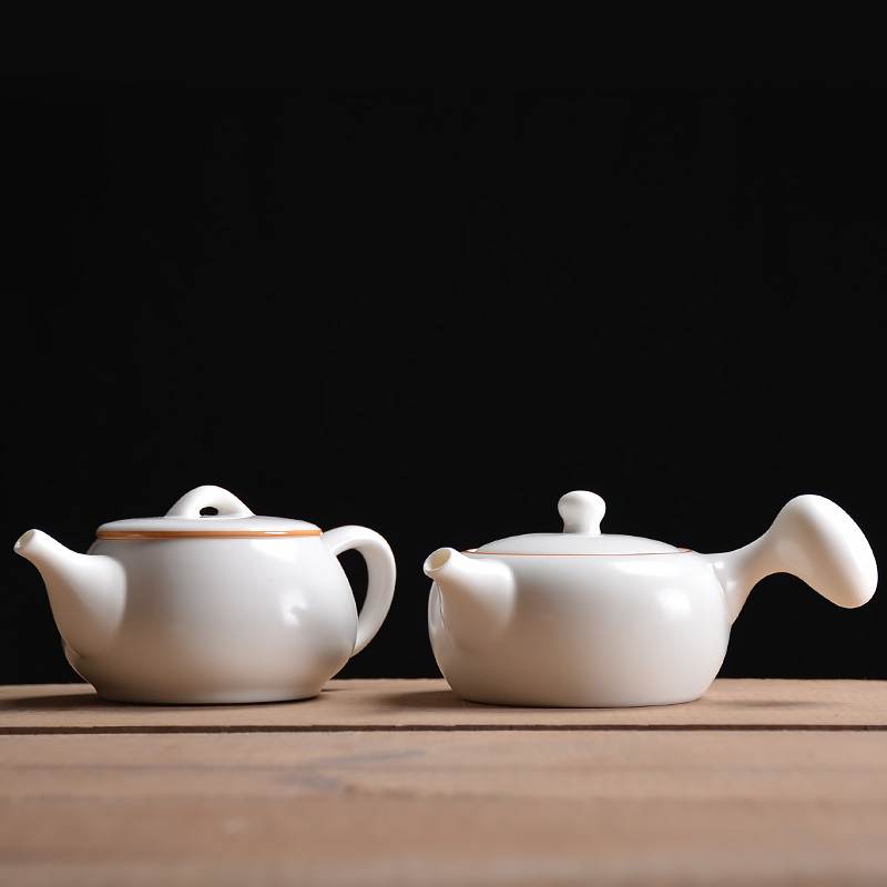 White porcelain teapot ceramic teapot household small filter with tea side stone gourd ladle the single pot pot of kung fu tea set