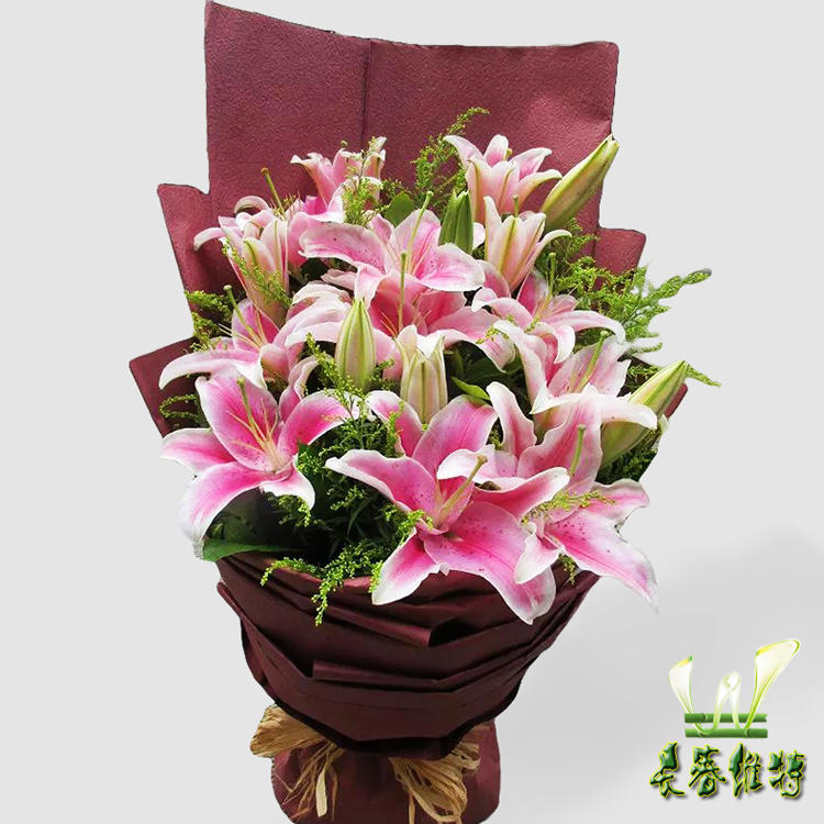 妇女节母亲节百合鲜花礼盒花束生日鲜花速递同城送花长春实体花店
