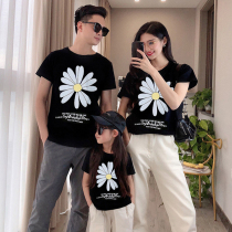 Little Daisy parent-child clothing 2021 New Tide mother women a family of three four summer dress foreign style high-end t