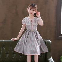 Girls dress 2021 new style plaid Korean summer childrens skirt little girl summer princess dress female