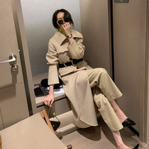 LICKYSENIOR very fine Australian WOOL DESIGNER DOUBLE-sided WOOL COAT WOMENs autumn LONG wool COAT