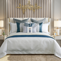 Sample room Multi-room display accessories New Chinese style bedding Accessories Blue Soft-fit Hotel Villa-style Bed Goods